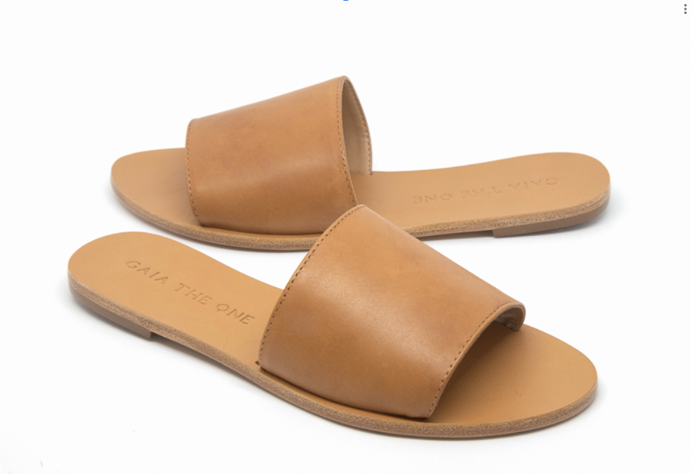 WOMENS LEATHER SLIDES